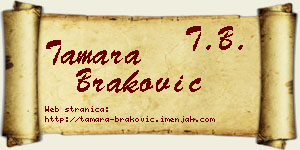 Tamara Braković vizit kartica